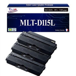 T3AZUR - 3x Toners compatibles avec Samsung MLTD115L MLT-D115L pour Samsung Xpress M2620 M2670 M2820 M2870 M 2620 M 2670 M 2820 M 2870