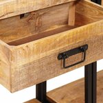 vidaXL Table console 2 Pièces Marron Bois de manguier brut massif