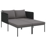 Transat vidaXL avec coussins pour 2 personnes Anthracite 115x153x69 5 cm Acier