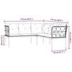 vidaXL Ensemble de canapés de jardin et coussins noir acier textilène