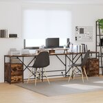 vidaXL Bureau Chêne fumé 182 x 101 x 87.5 cm Bois d'ingénierie