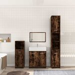 vidaXL Ensemble de meubles de salle de bain 4 Pièces Chêne fumé Bois