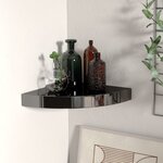 323889 vidaXL Floating Corner Shelf High Gloss Black 25x25x3 8 cm MDF