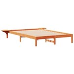 vidaXL Cadre de lit avec tables de chevet Brun cire 160 x 220 cm