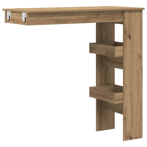 vidaXL Table de bar murale chêne artisanal bois d'ingénierie