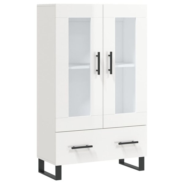 vidaXL Buffet haut blanc brillant 69 5x31x115 cm bois d'ingénierie