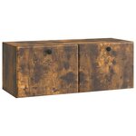 vidaXL Meuble TV mural 78 5 x 31 x 30 cm Chêne fumé Bois d'ingénierie