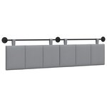 vidaXL Tête de lit suspendue Gris clair Tissu