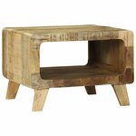 vidaXL Table basse Marron 50 x 50 x 35 cm Bois de manguier brut massif