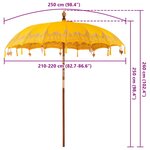 vidaXL Parasol balinais Jaune 215 x 215 x 260 cm