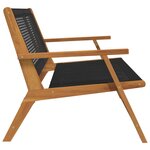vidaXL Mobilier de jardin Noir 122 x 78 x 73 cm Bois d'Acacia Massif