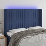 vidaXL Tête de lit à LED Bleu 147x16x118/128 cm Tissu