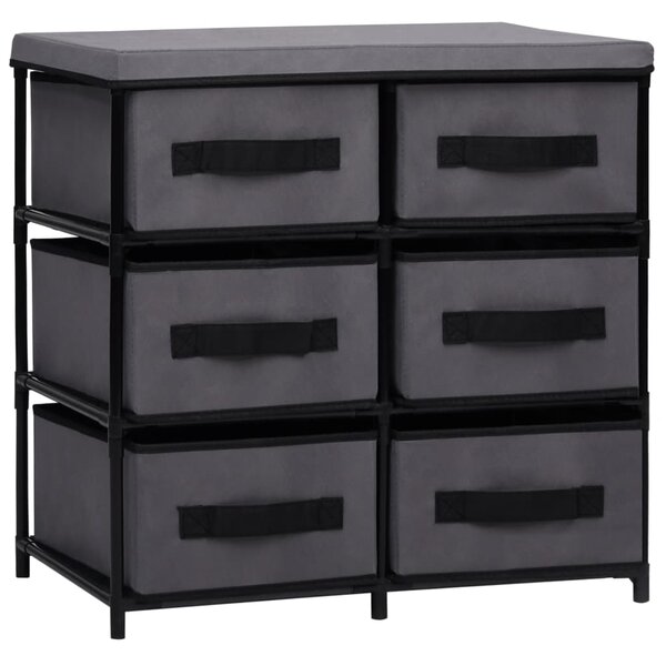 vidaXL Armoire de rangement à 6 tiroirs 55x29x55 cm Gris Acier