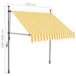 vidaXL Auvent manuel rétractable avec LED 150 cm Blanc et orange