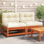 vidaXL Canapés de jardin sans accoudoirs coussins 2Pièces bois massif pin