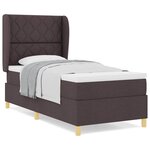 Lit Box Spring vidaXL avec Matelas Marron Foncé 100x200 cm Tissu