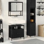 vidaXL Ensemble de mobilier de salle de bain avec stockage 2 Pièces Noir