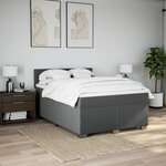 vidaXL Sommier à lattes de lit avec matelas Gris foncé 140x200cm Tissu