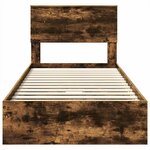 vidaXL Lit de Rangement Chêne fumé 90 x 190 cm Bois d'ingénierie