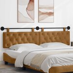 vidaXL Tête de lit suspendue Avec lumière LED Marron Velours