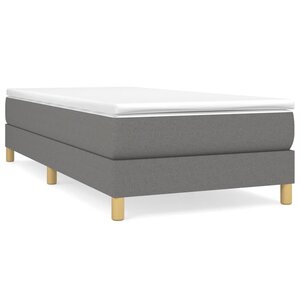 vidaXL Cadre de lit sans matelas gris foncé 90x200 cm tissu