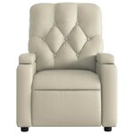 vidaXL Fauteuil inclinable de massage Crème Similicuir