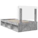 vidaXL Cadre de lit Gris Béton 90 x 190 cm Bois de pin massif