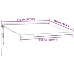 vidaXL Auvent rétractable anthracite et blanc 3 5x2 5m tissu/aluminium