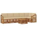 vidaXL Ensemble de canapés d'extérieur 7 pc Naturel et Beige Polyester