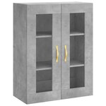 vidaXL Buffet haut Gris béton 69 5x34x180 cm Bois d'ingénierie