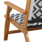 vidaXL Chaises de jardin 2 Pièces Noir et blanc 76x67x73 cm Bois massif d'acacia
