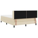 vidaXL Lit coffre avec matelas crème  160 x 200 cm - Tissu.
