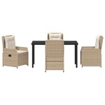 vidaXL Ensemble de salle à manger de jardin 5 pièces en poly rotin beige