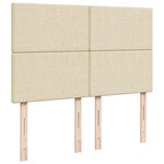 vidaXL Sommier à lattes de lit avec matelas Crème 140x200 cm Tissu