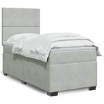vidaXL Sommier à lattes de lit et matelas Gris clair 80x200 cm Velours