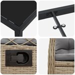 vidaXL Ensemble de dîner de jardin 5 pièces beige en rattan poly