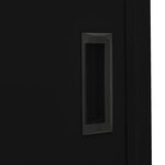 Armoire de bureau moderne avec porte coulissante 90 x 40 x 180 cm capacité de charge élevée en acier noir 02_0046820