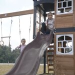 Aire de jeux - Toboggan gris et toboggan tubulaire - Noud
