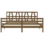 vidaXL Cadre de lit avec tête de lit marron miel 200x200cm bois massif