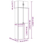 vidaXL Armoire de rangement blanc 70x42 5x225 cm bois d'ingénierie