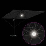 vidaXL Parasol Roma Noir 286 x 285 x 270 cm Aluminium  Polyester