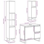 vidaXL Ensemble de meubles de salle de bain 3 Pièces gris béton