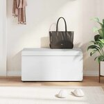 vidaXL Tabouret Blanc Cuir Synthétique et Bois Composite