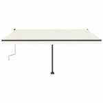 vidaXL Auvent manuel rétractable avec LED 400x300 cm Crème