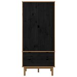 vidaXL Armoire OTTA Noir 76 5 x 53 x 172 cm Bois de pin massif