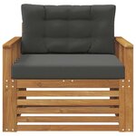 vidaXL Canapé d’extérieur Bois d'acacia massif et polyester