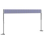 vidaXL Auvent autoportant bleu et blanc 600x300 cm tissu et acier