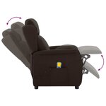 vidaXL fauteuil de massage en tissu marron foncé