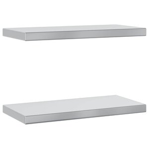 vidaXL Étagères murales 2 Pièces 50x23 5x3 cm argenté acier inoxydable