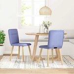 vidaXL Chaises à manger lot de 2 bleu jean tissu